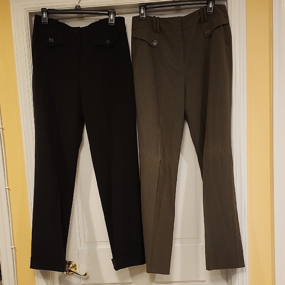 Elegant Women's Black and Brown Pants